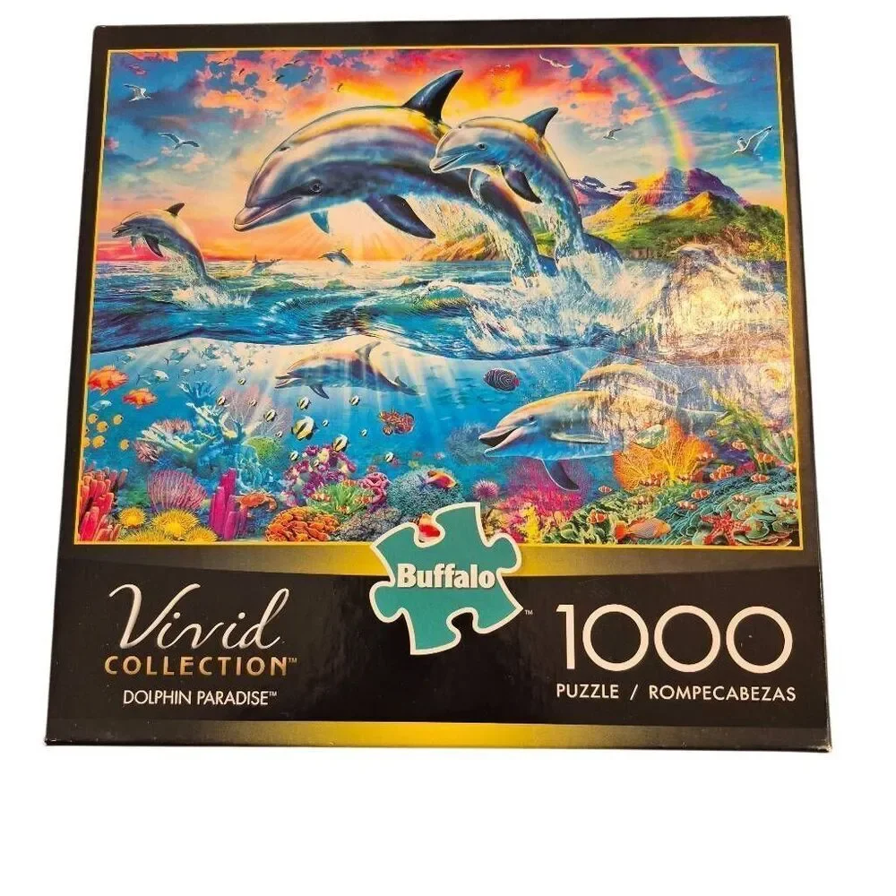 Buffalo Games - Vivid Collection - Dolphin Paradise - 1000 Piece Jigsaw Puzzle N
